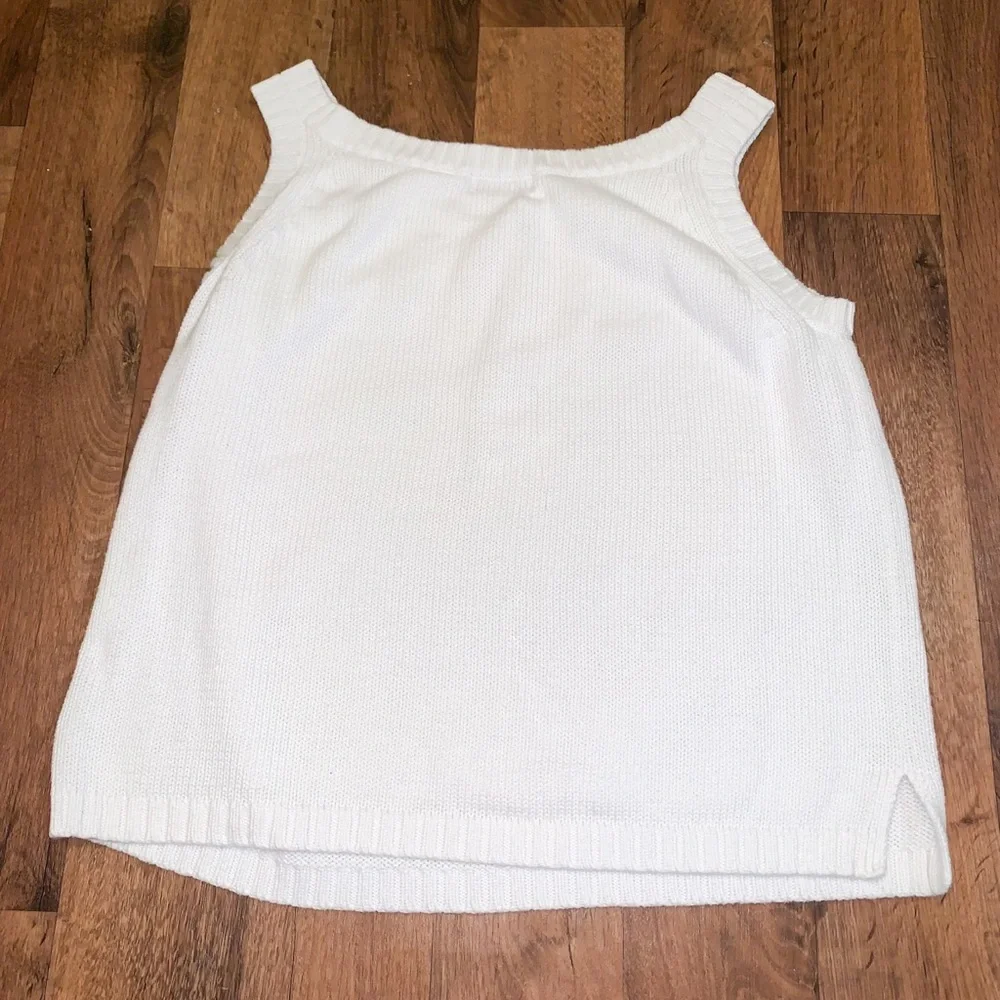 Jeanne Pierre Women’s White Sleeveless Sweater Size Large - Picture 4 of 7